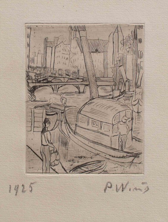 Paula Wimmer - An der Spree, Berlin - 1925 - Radierung