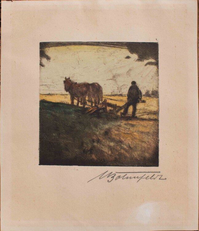 Walter Bohnefeldt - Bauer bei der Feldarbeit - o.J. - Farbardierung