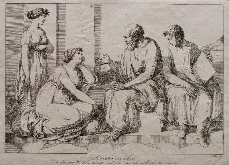 Joseph Bergler d. J. - Socrates zu Lais - 1807 - Kupferstich