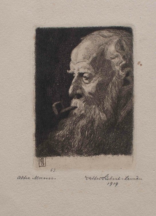 Walter Siebert-Lemàn - Alter Mann - 1919 - Radierung