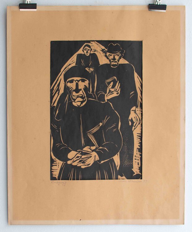 Max Renner - Kirchgang - 1931 - Holzschnitt