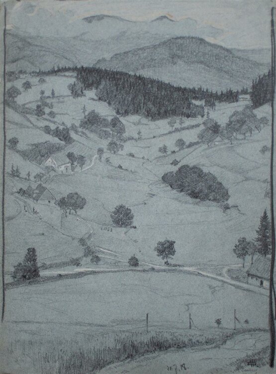 Wilhelm Danz - Saalberg - Bleistiftzeichnung - 1908