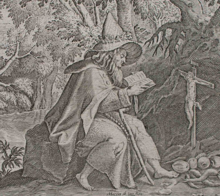 Marten de Vos - Der Einsiedler Quiriaco - o.J. - Radierung
