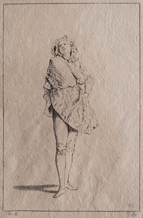 Jean Audran - Schauspieler / Clown - 1717/1728 - Radierung