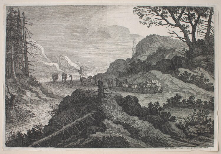 Claes Jansz. Visscher - Reisende auf dem Weg durch Berge - o.J. - Radierung