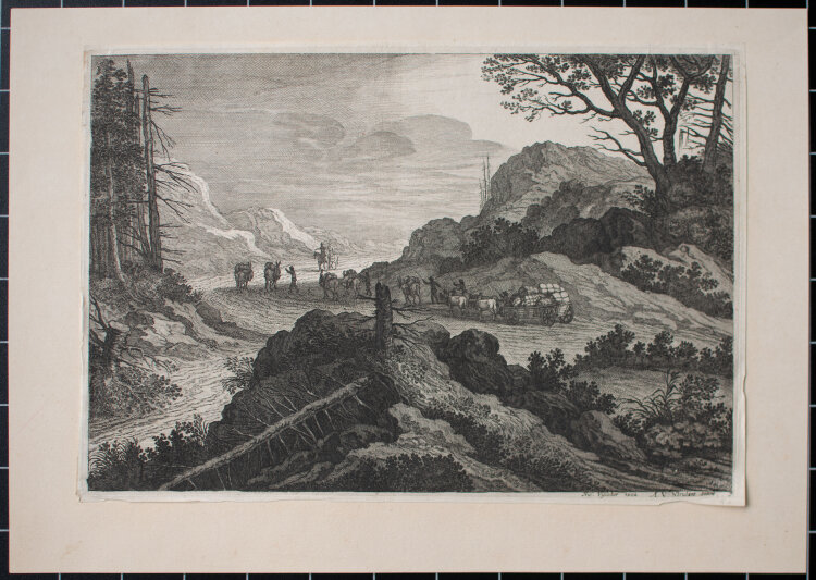 Claes Jansz. Visscher - Reisende auf dem Weg durch Berge - o.J. - Radierung