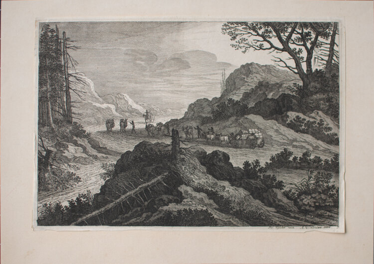 Claes Jansz. Visscher - Reisende auf dem Weg durch Berge - o.J. - Radierung