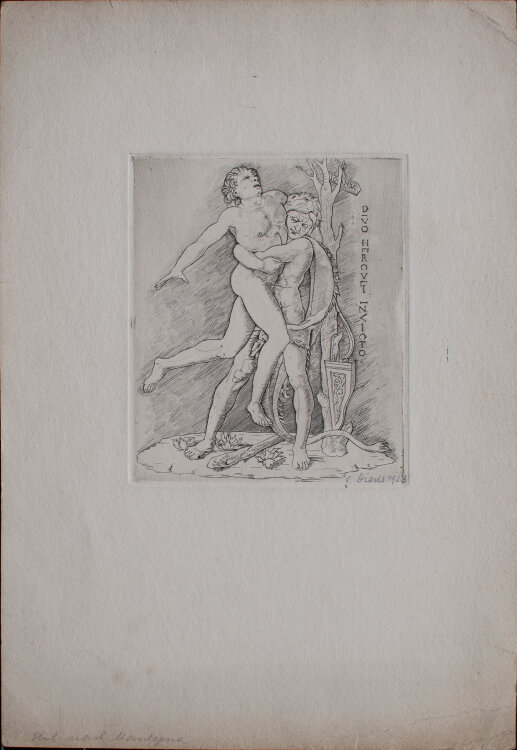 unbekannt - Herakles und Antaios - 1923 - Kupferstich