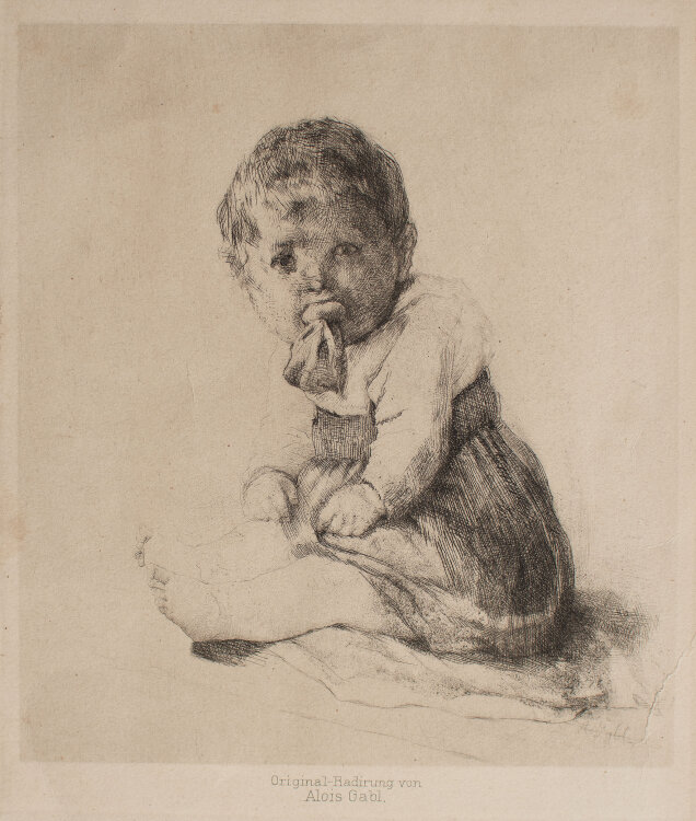 Alois Gabl - Kinderporträt - o.J. - Radierung