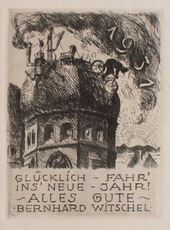 Bernhard Witschel - Neujahrsgrafik - 1931 - Radierung