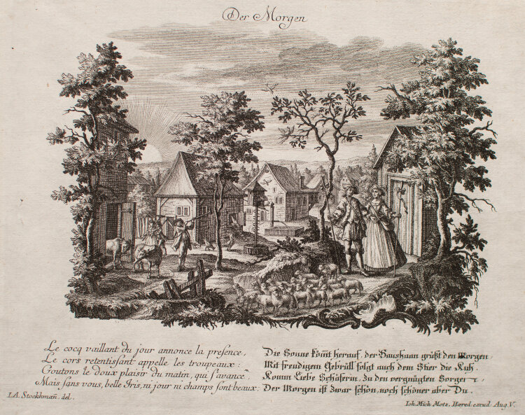 Johann Michael Motz - Der Morgen - Der Mittag - der Abend - o.J. - Kupferstich