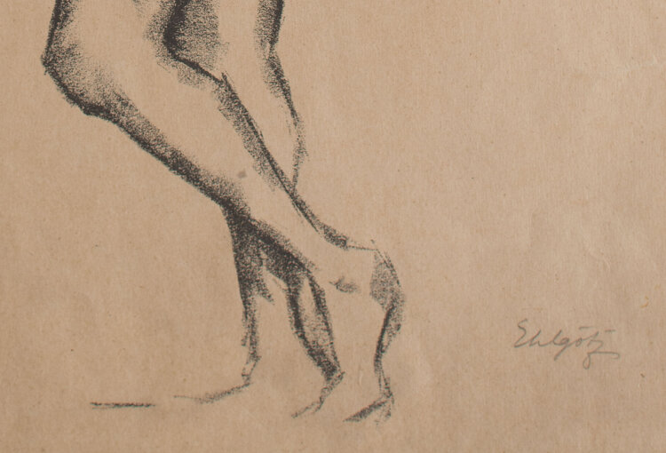 Edmund Götz - Stehender weiblicher Akt - o.J. - Lithografie