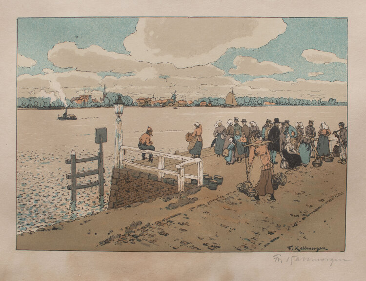 Friedrich Kallmorgen - Am Fähranleger - o.J. - Lithografie