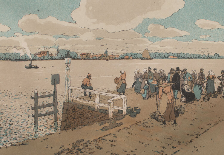 Friedrich Kallmorgen - Am Fähranleger - o.J. - Lithografie