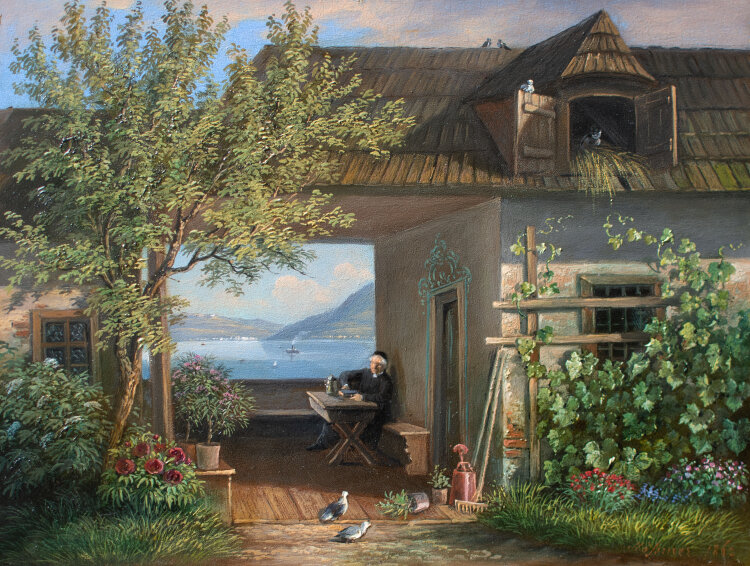 Raimund Mössmer - Bildnis eines Pfarrers - 1862 - Öl auf Malpappe
