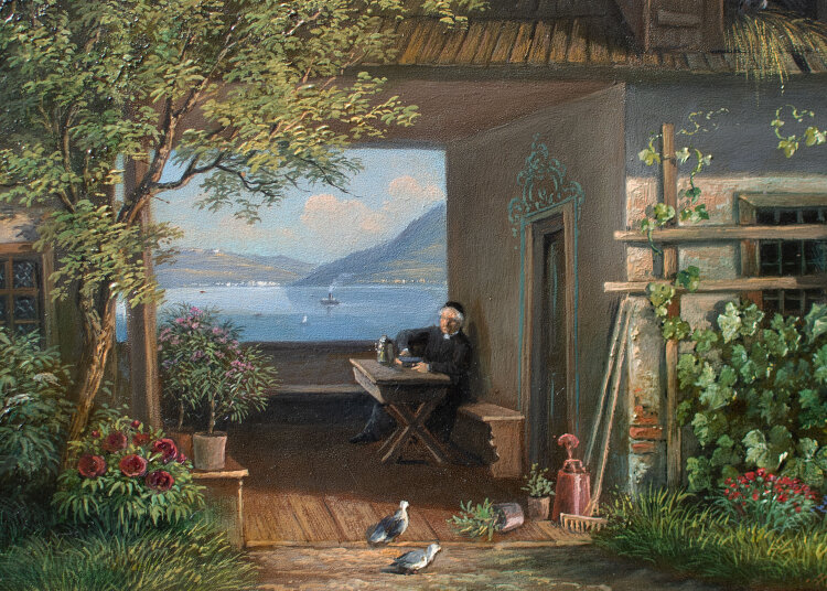 Raimund Mössmer - Bildnis eines Pfarrers - 1862 - Öl auf Malpappe