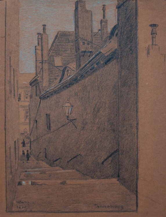 Wilhelm Danz - Tanneberg (Klipphausen) - Bleistiftzeichnung - 1905