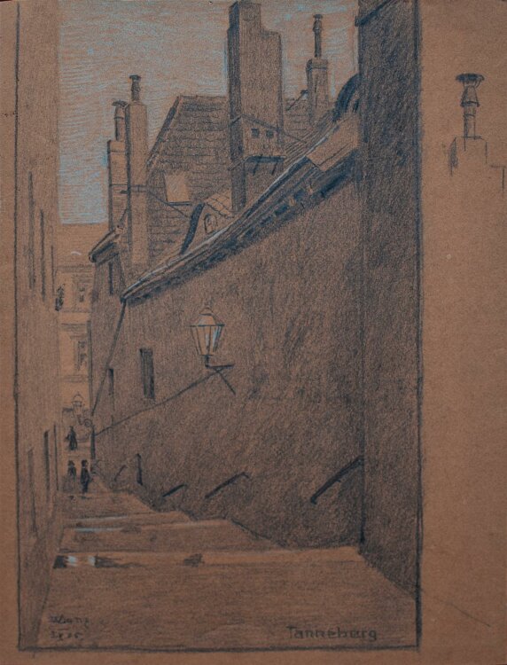 Wilhelm Danz - Tanneberg (Klipphausen) - Bleistiftzeichnung - 1905