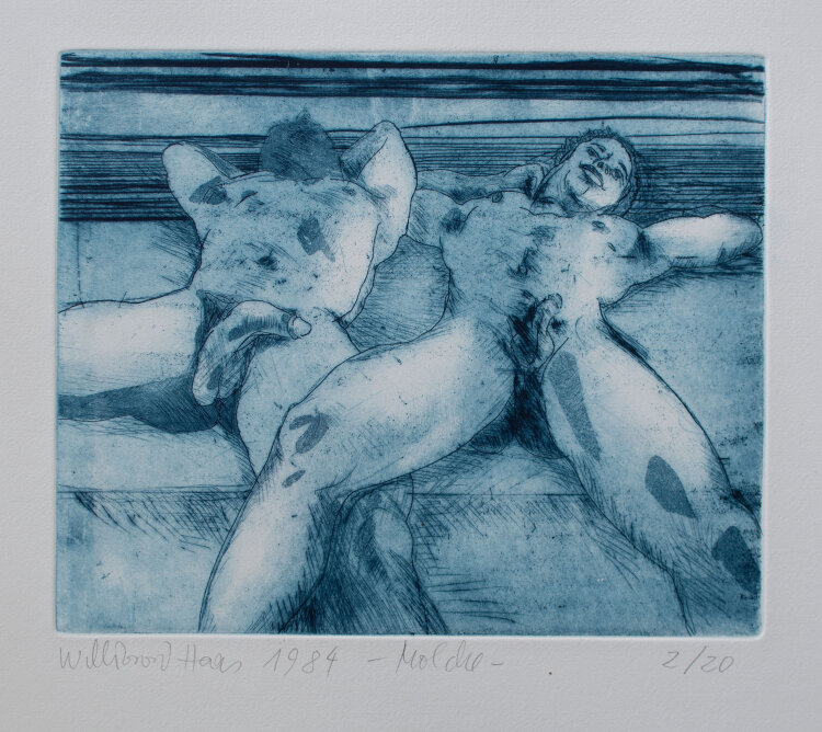 Willibrord Haas - Molche - 1984 - Farbradierung
