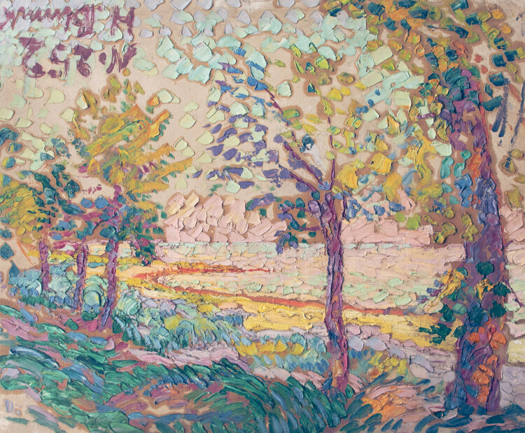 Heinrich Blunck - Scheunen in Süsel - um 1919 - Öl auf Malpappe