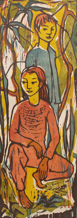 Doris Kahane - Kinder - o.J. - Farbholzschnitt
