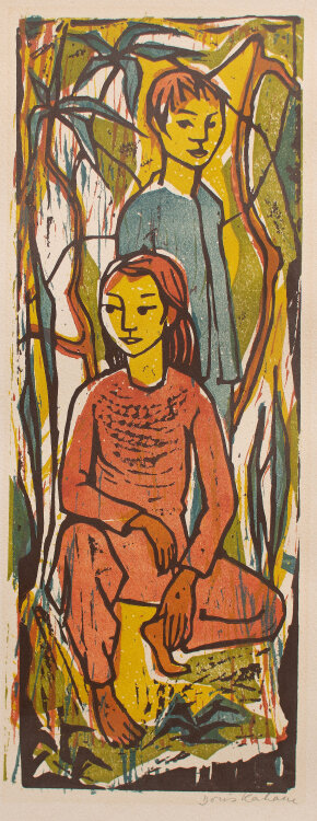 Doris Kahane - Kinder - o.J. - Farbholzschnitt