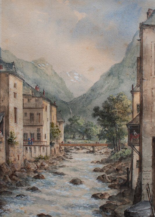 Adrien Lucy - Cauterets, Frankreich - 1874 - Aquarell