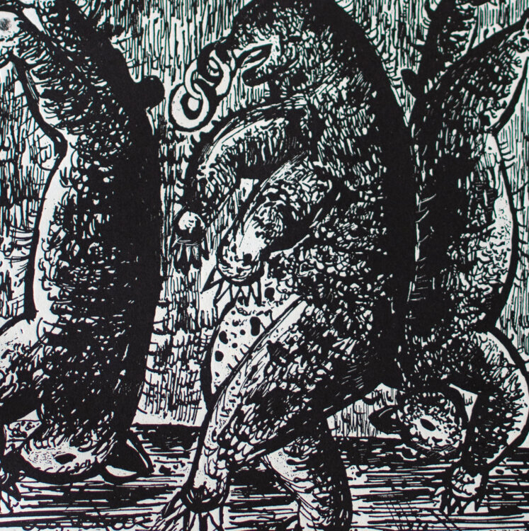Wolfgang Jörg - Tanzbären - Ende 1900 - Metallgrafik
