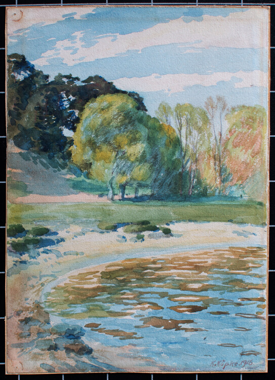 K. Köpke - Uferlandschaft - 1916 - Aquarell