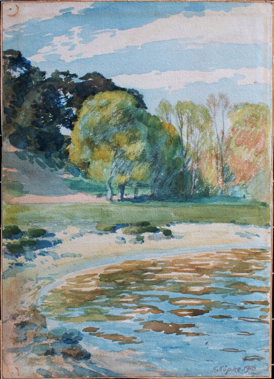 K. Köpke - Uferlandschaft - 1916 - Aquarell