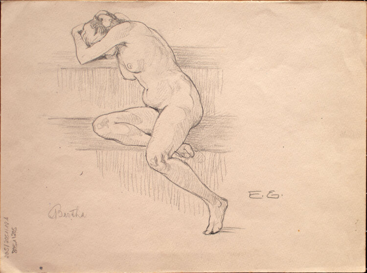 Monogrammist E.G. - Frauenakt, Bertha - 1924 - Zeichnung