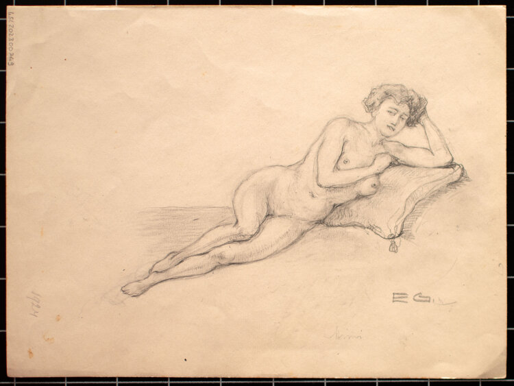Monogrammist E.G. - Frauenakt, Bertha - 1924 - Zeichnung
