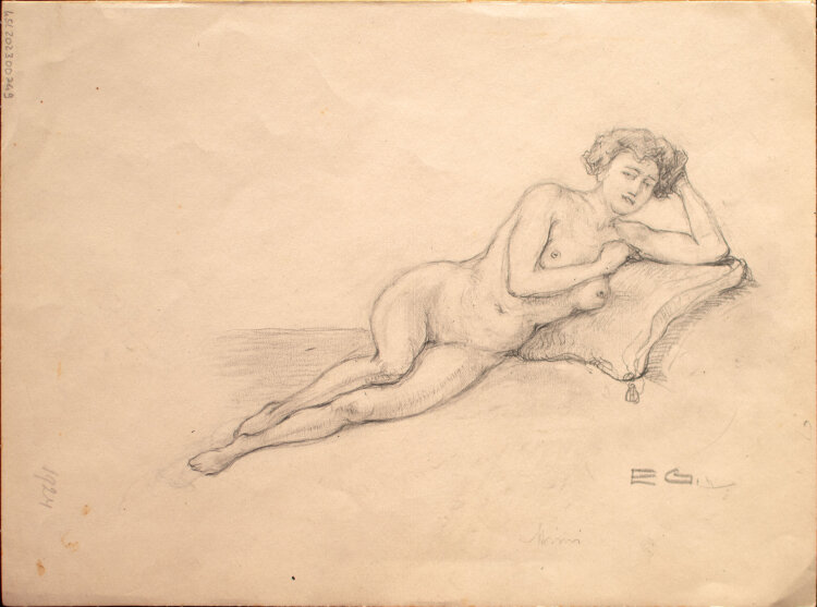 Monogrammist E.G. - Frauenakt, Bertha - 1924 - Zeichnung
