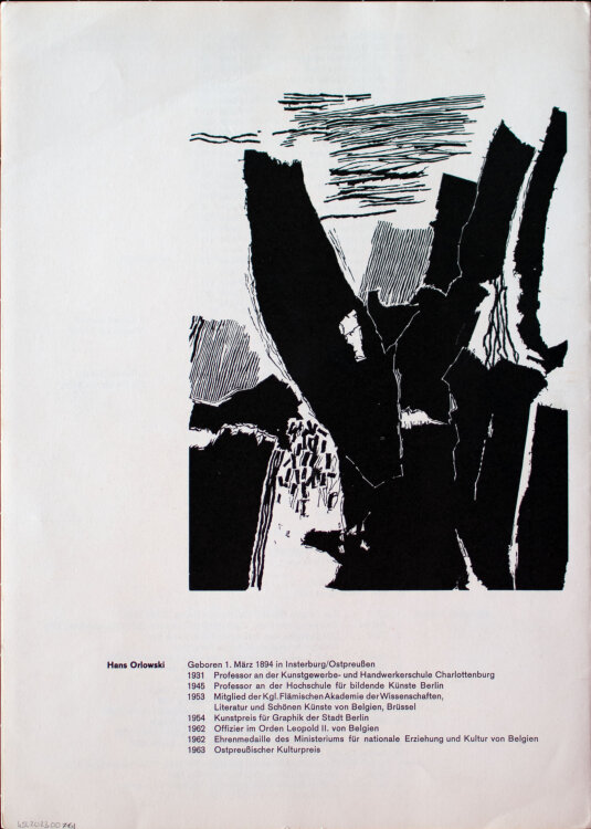 Hans Orlowski - Haus am Lützowplatz Ausstellungsheft und Kunstblatt - 1964 - Holzschnitt