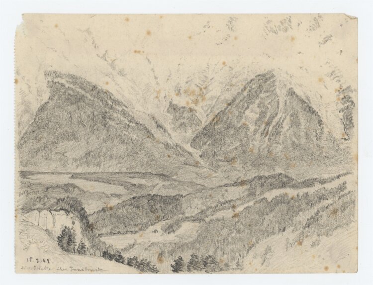 Wilhelm Danz - Nordkette über Innsbruck - Bleistiftzeichnung - 1942