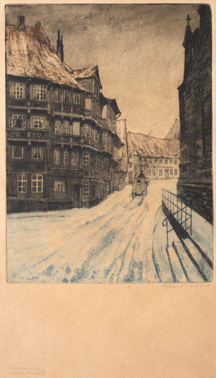 Richard Preusse - Straßenansicht, Hildesheim - 1917 - Radierung