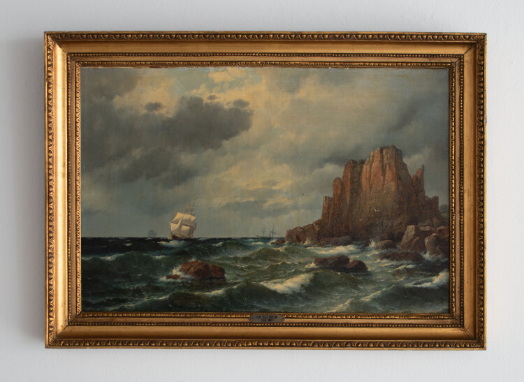 Carl Bille - Segelschiff vor felsiger Küste - 1863 -...