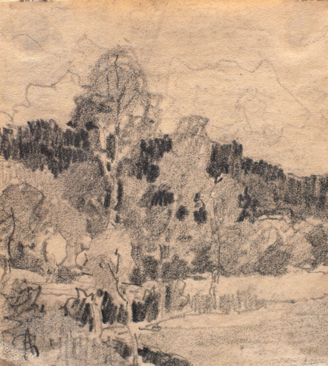 CA" - Baumlandschaft - 20. Jahrhundert - Zeichnung"