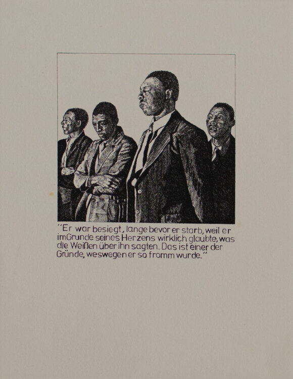 Signiert Bernd - Illustration zu James Baldwin, Kirchen II: Devotion - 1975 - Radierung