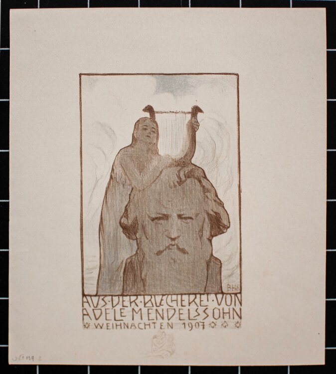 Bruno Héroux - Ex Libris für Adele Mendelssohn - Lithographie - 1907