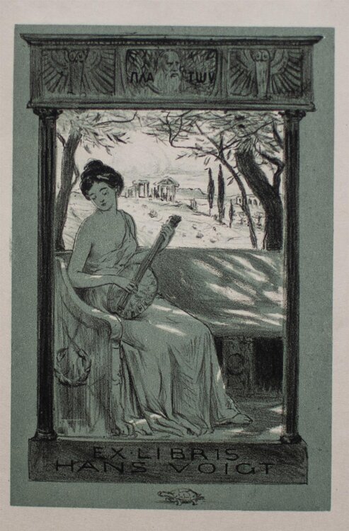 Bruno Héroux - Ex Libris für Hans Voigt - Lithographie - 1911