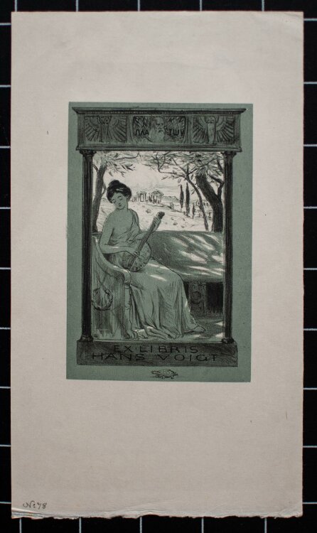 Bruno Héroux - Ex Libris für Hans Voigt - Lithographie - 1911