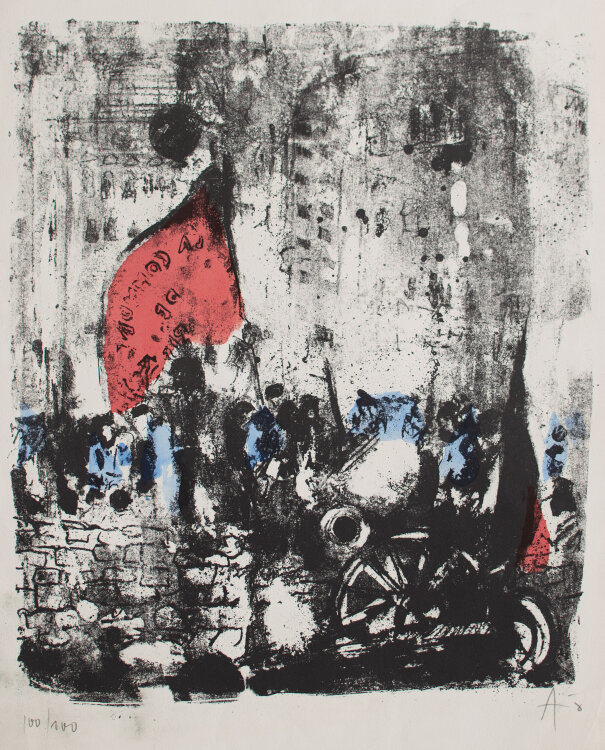 Werner Lichtner-Aix - Demonstration - o.J. - Lithografie
