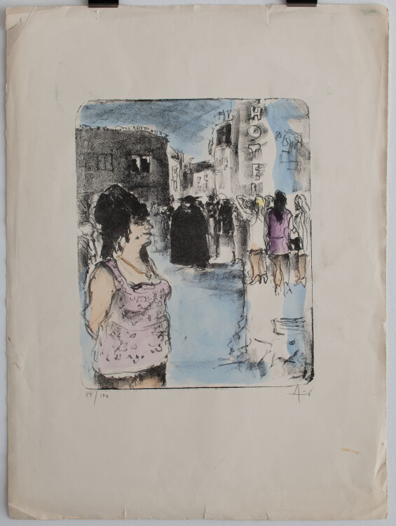 Werner Lichtner-Aix - Straßenszene - o.J. - Lithografie