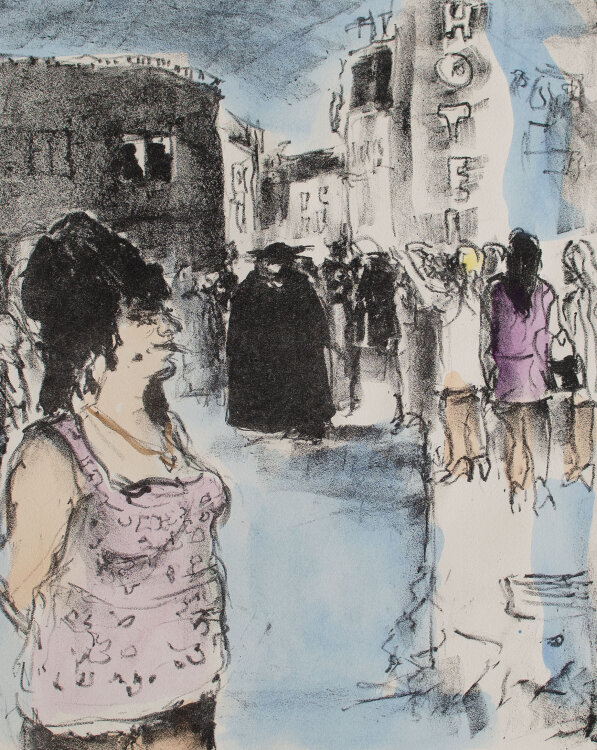 Werner Lichtner-Aix - Straßenszene - o.J. - Lithografie