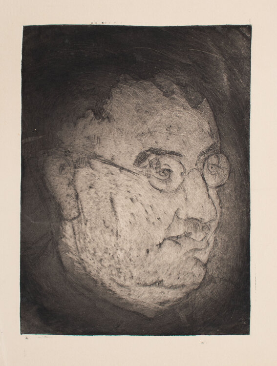 Gerhard Schulte-Dahling - Porträt einer Mannes mit Brille - o.J. - Radierung