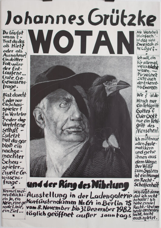 Johannes Grützke - Ausstellungsplakat Ladengalerie Kurfürstendamm Berlin - 1982 - Druckgrafik