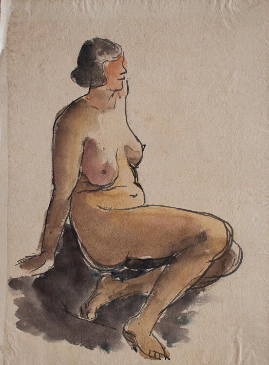 Gerhard Schulte-Dahling - Porträt eines Mannes mit Fliege - 1928 - Aquarell