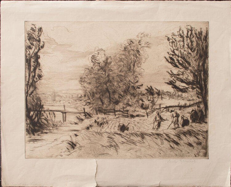 Erich Gruner - Ländliche Arbeit - o.J. - Radierung