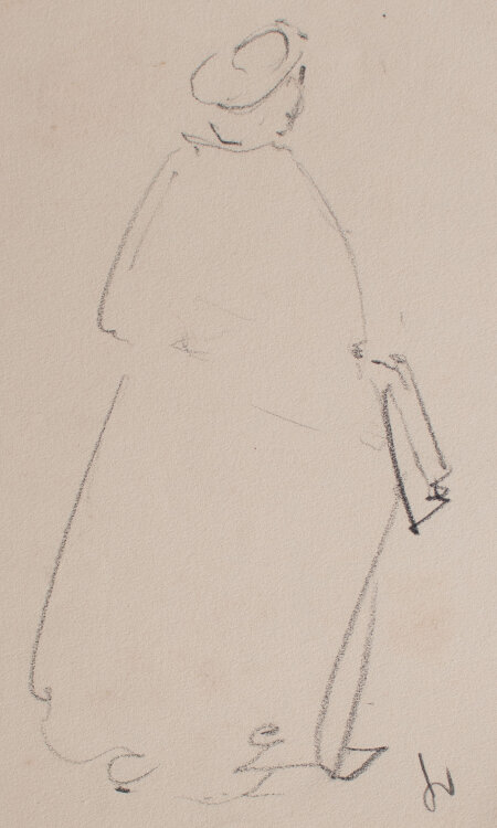 Gerhard Schulte-Dahling - Rückansicht Frau - o.J. - Bleistiftzeichnung